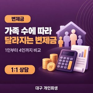 가구원 수별 생계비로 보는 개인회생 변제금 | 1인~4인 가상 계산